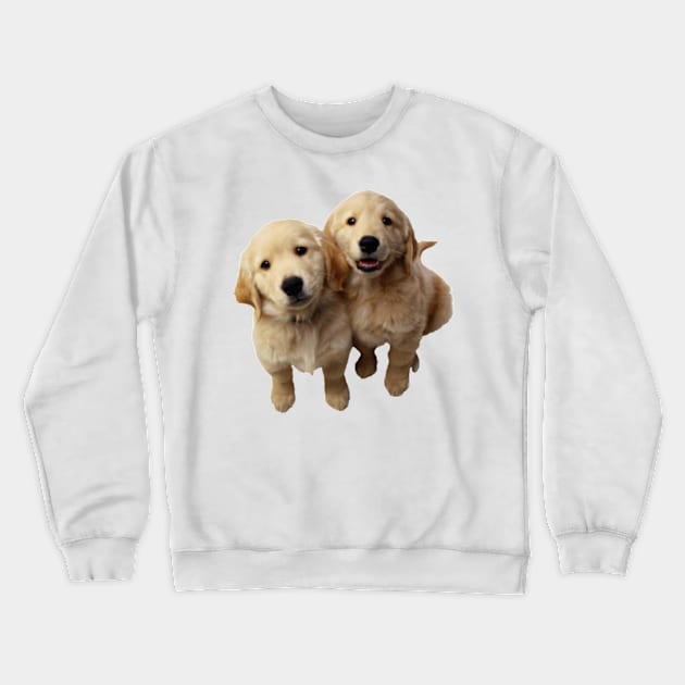 Golden Retriever Sticker Crewneck Sweatshirt by Biscuit25